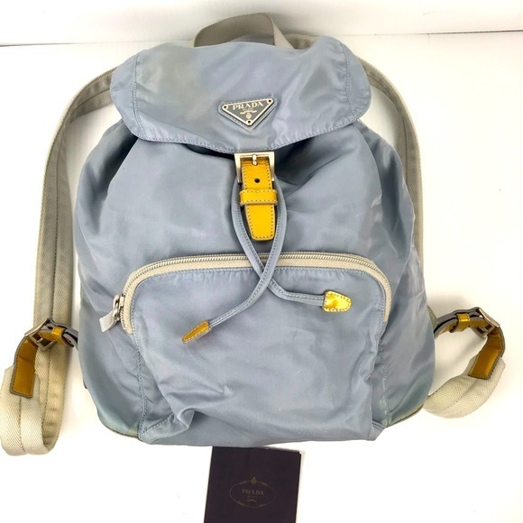 Authentic rare Vintage Prada Baby Blue Nylon Backpack - Picture 1 of 15